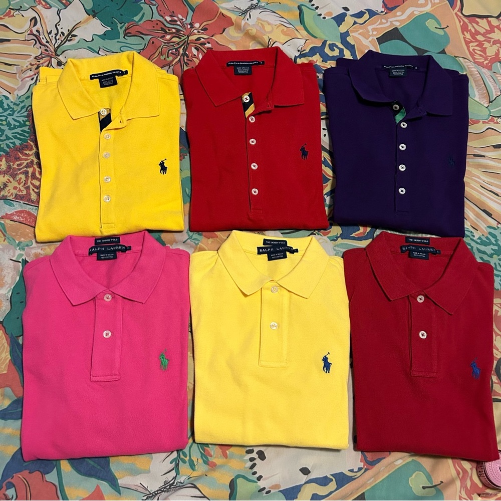 Bundle of 6 Ralph Lauren Long Sleeves Skinny Polo Shirts